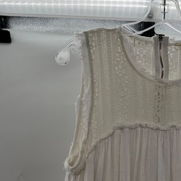 Andree by Unit Women's Sleeveless Off White Flowy Shift Dress Size Medium Zip - Picture 4 of 9